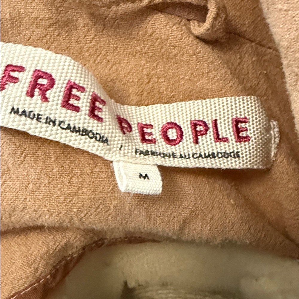 Free People Charly Blazer Dirty Chai Double Button Medium NWT - Picture 6 of 6